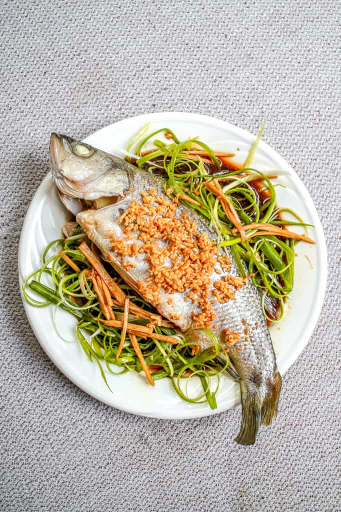 Steamed Fish with Ginger and Scallion Oil