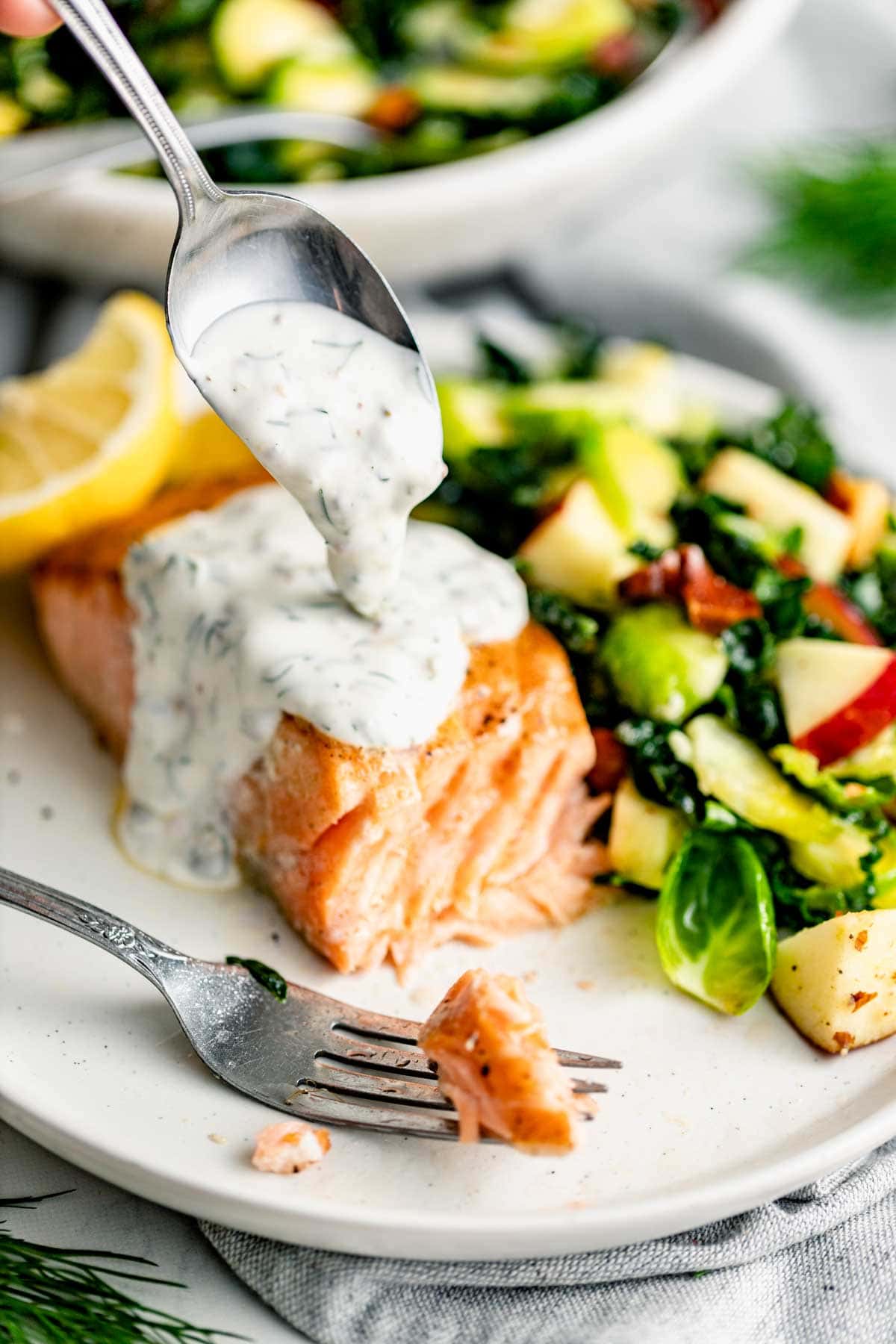 Solomon's Spiced Salmon with Dill Cream Sauce