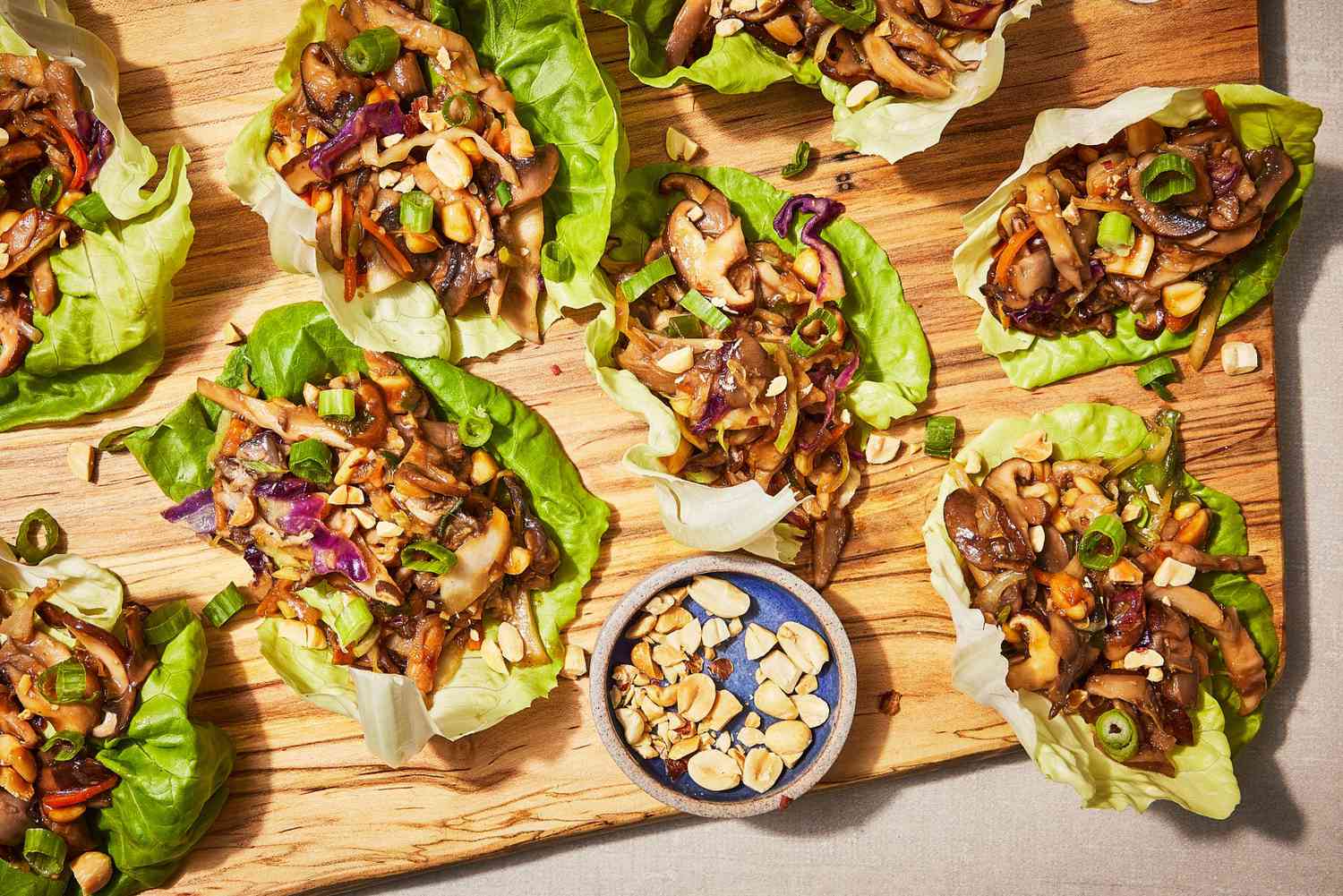 Sautéed Turkey Lettuce Wraps with Mushroom and Water Chestnuts