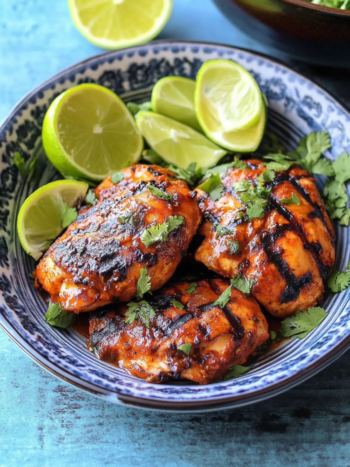 Achiote-Marinated Grilled Chicken with Chimichurri Sauce