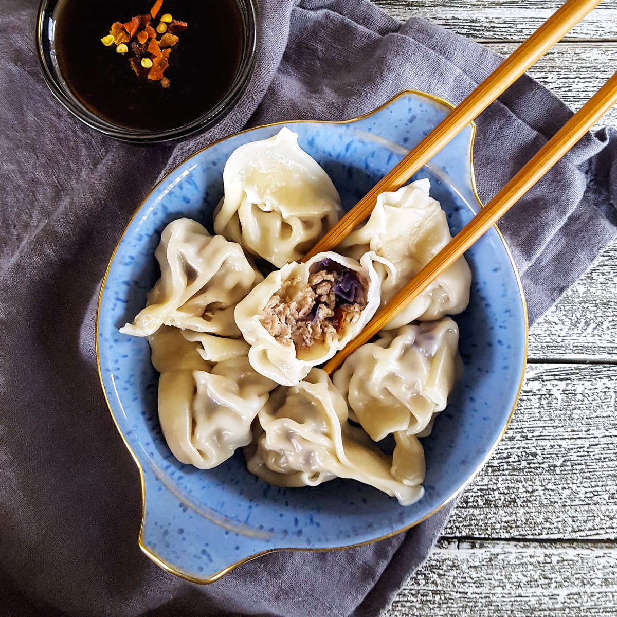 Pan-Fried Pork and Mushroom Dumplings