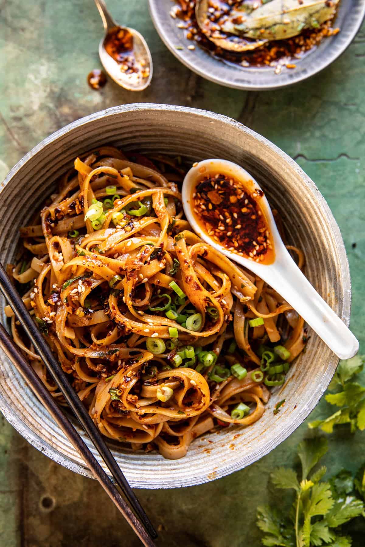 Chili Oil Drizzled Cold Sesame Noodles