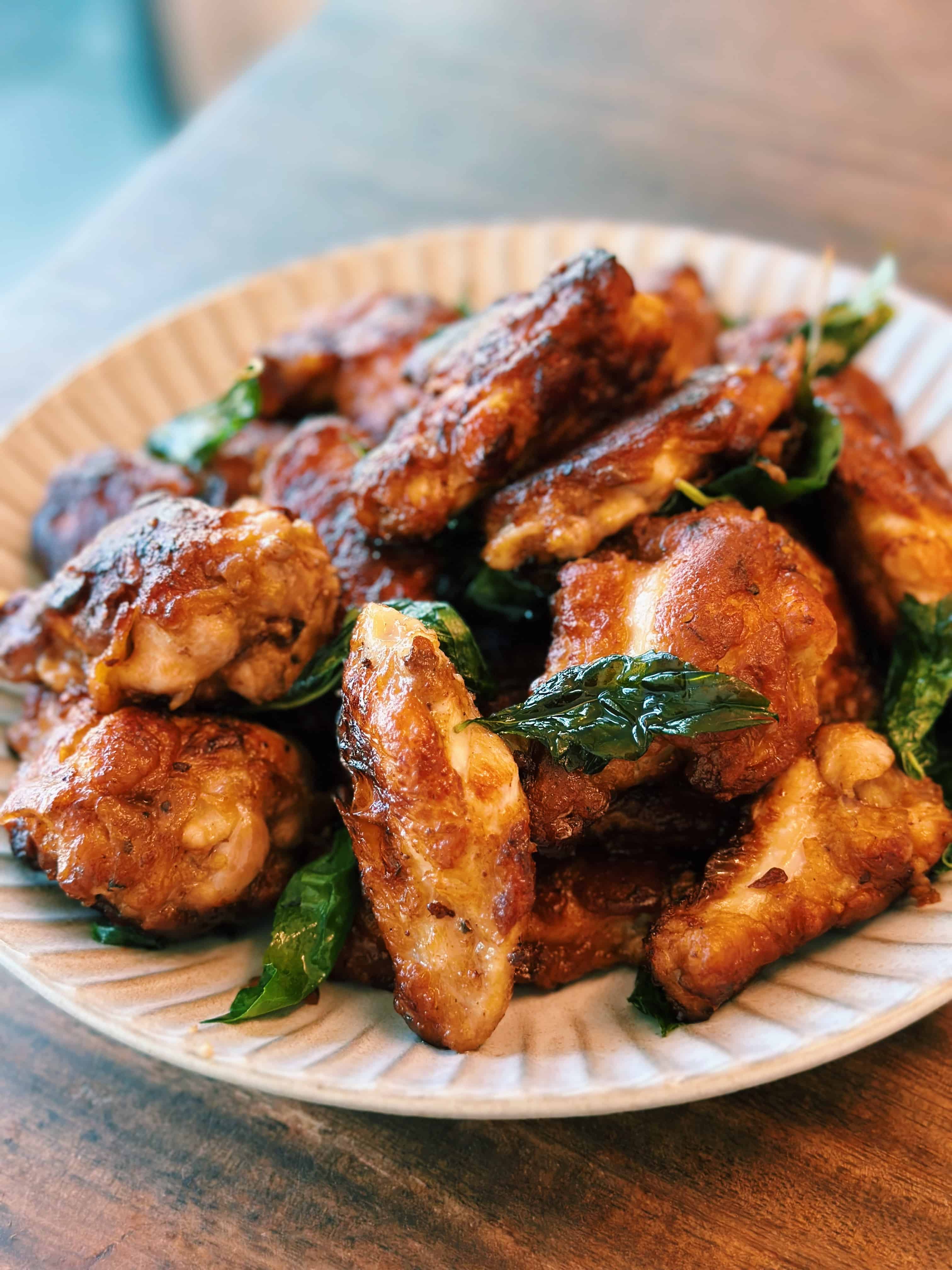 Pan-Fried Lao Chicken Wings with Garlic and Pepper