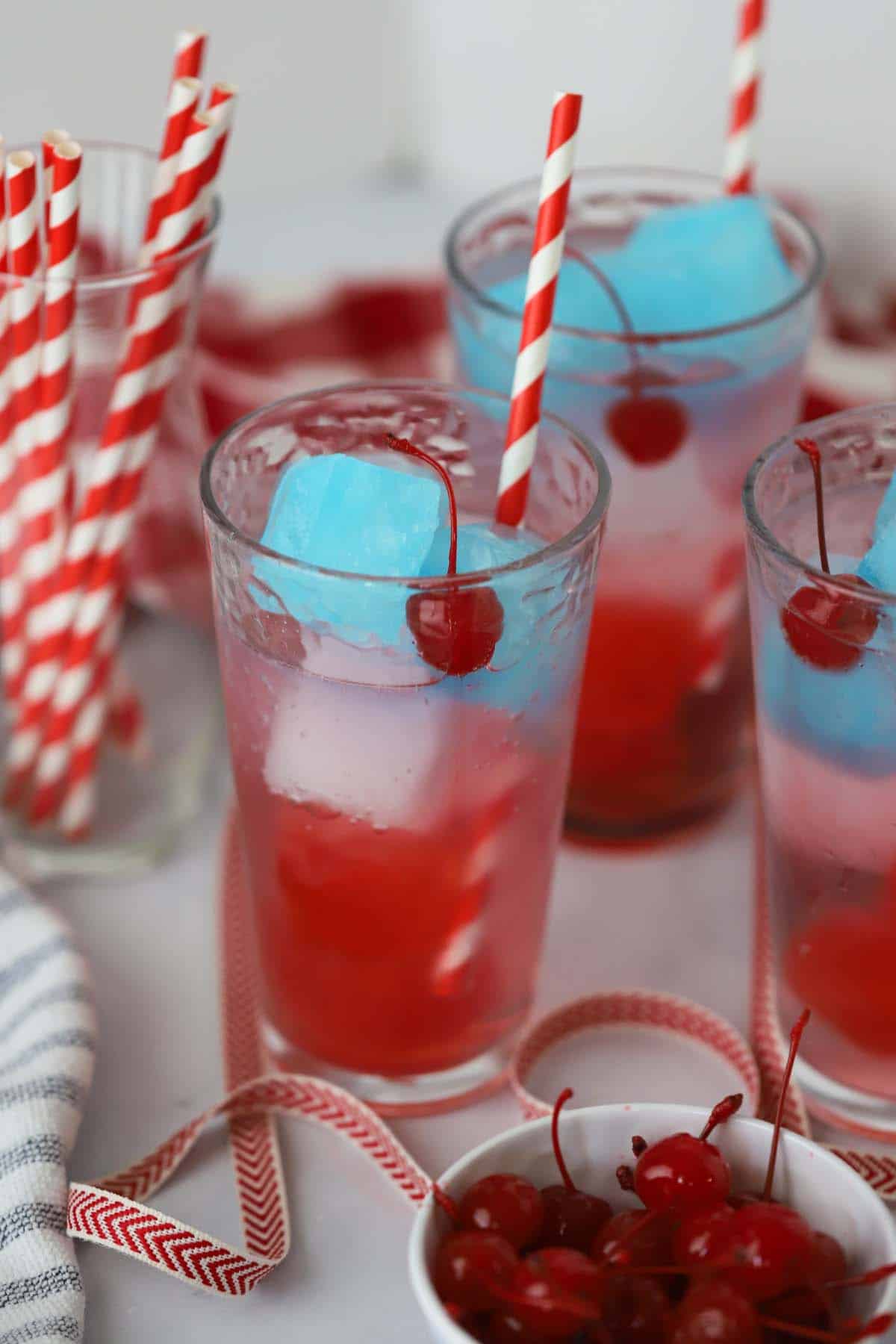 Punch with Cherry and Raspberry Liqueur