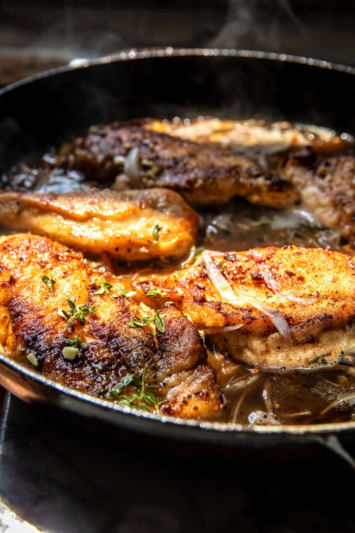 Pan-Seared Chicken with Georgia Peach and Bourbon Glaze