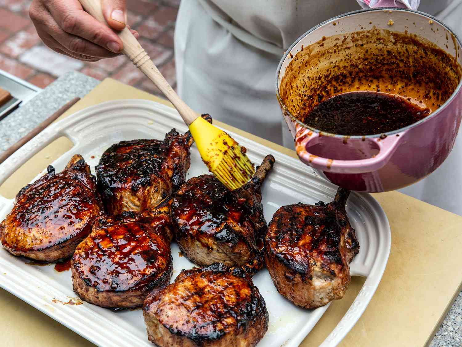 Bourbon-Glazed Grilled Pork Chops with Nebraska Honey