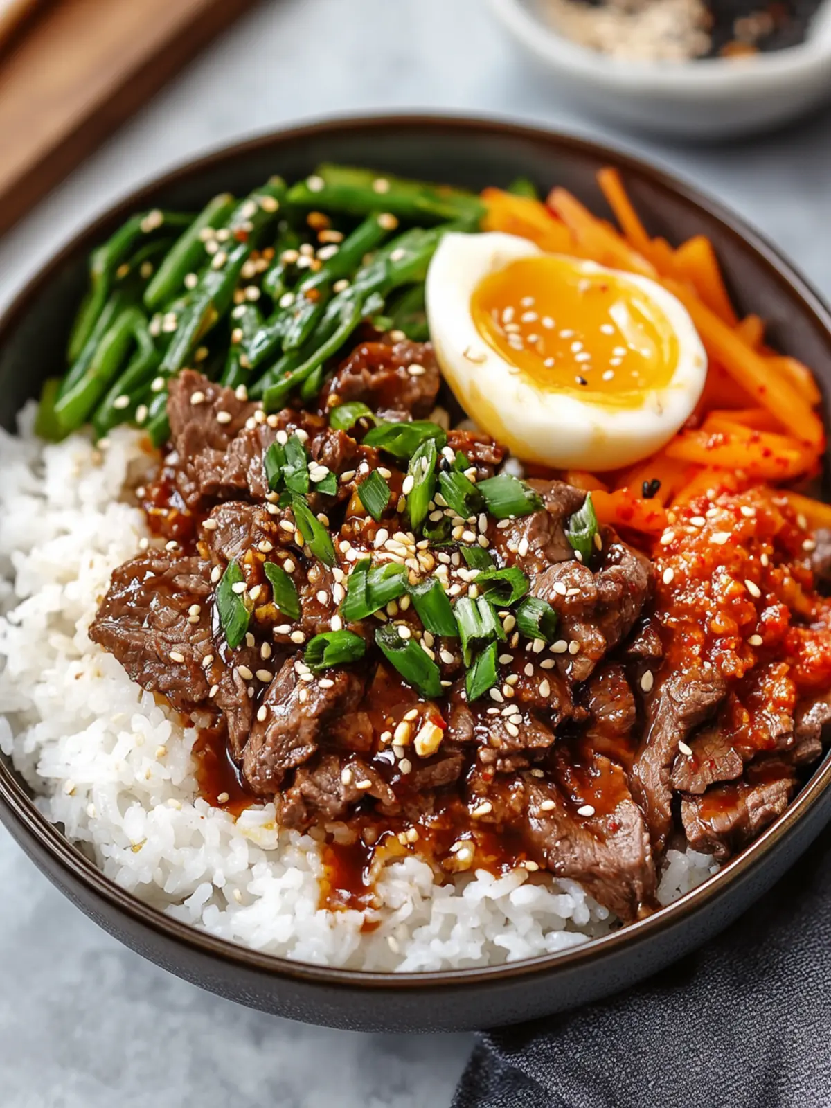 One-Pot Korean-Inspired Beef and Rice Bowl