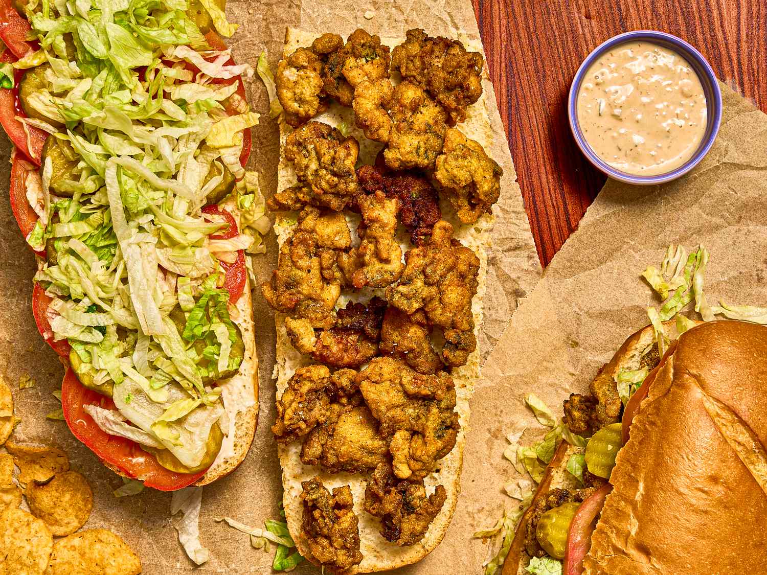 Toasted Half-Shell Oyster Po'Boy Sandwich