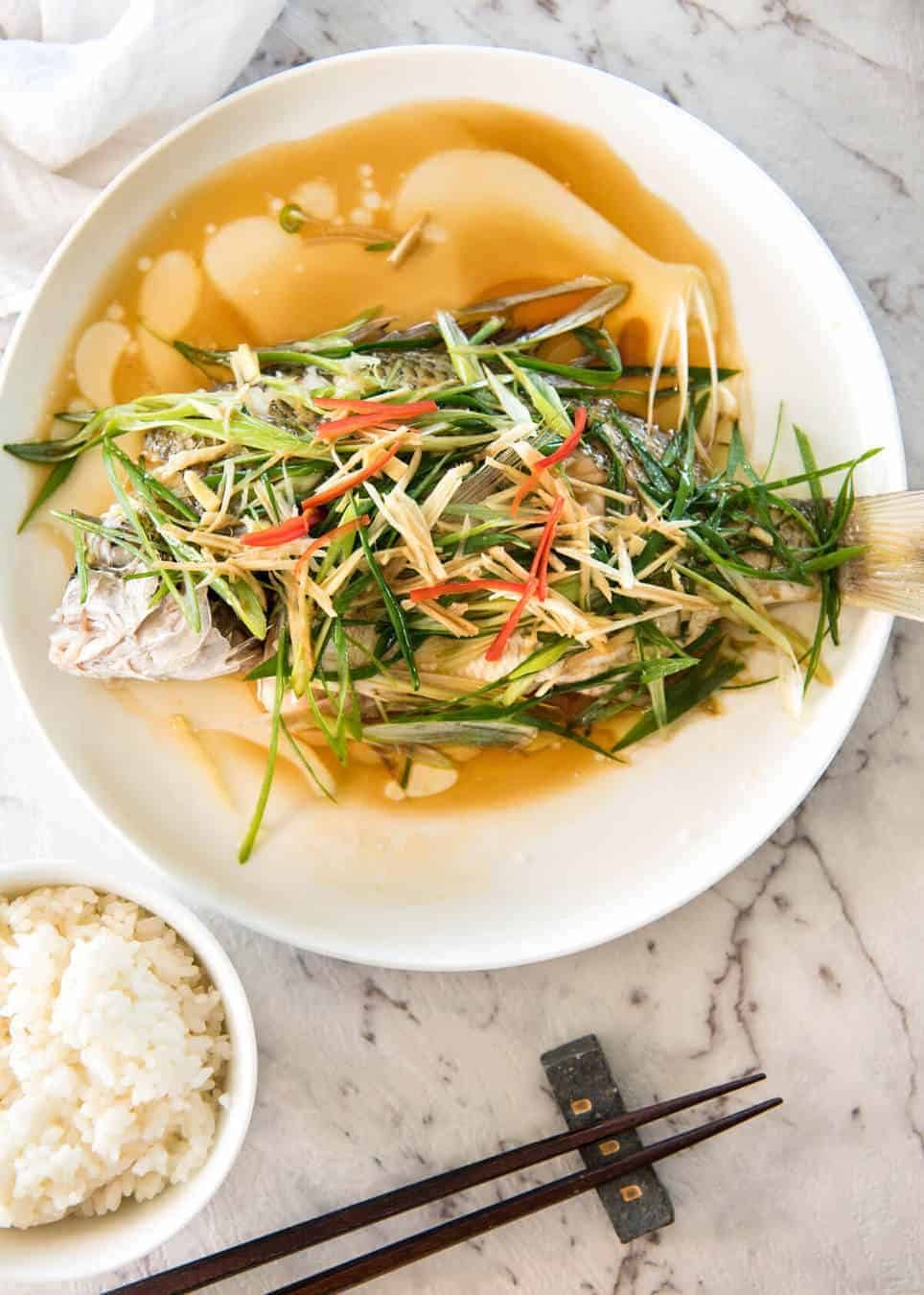 Shanghainese Red-Cooked Fish with Ginger and Scallions