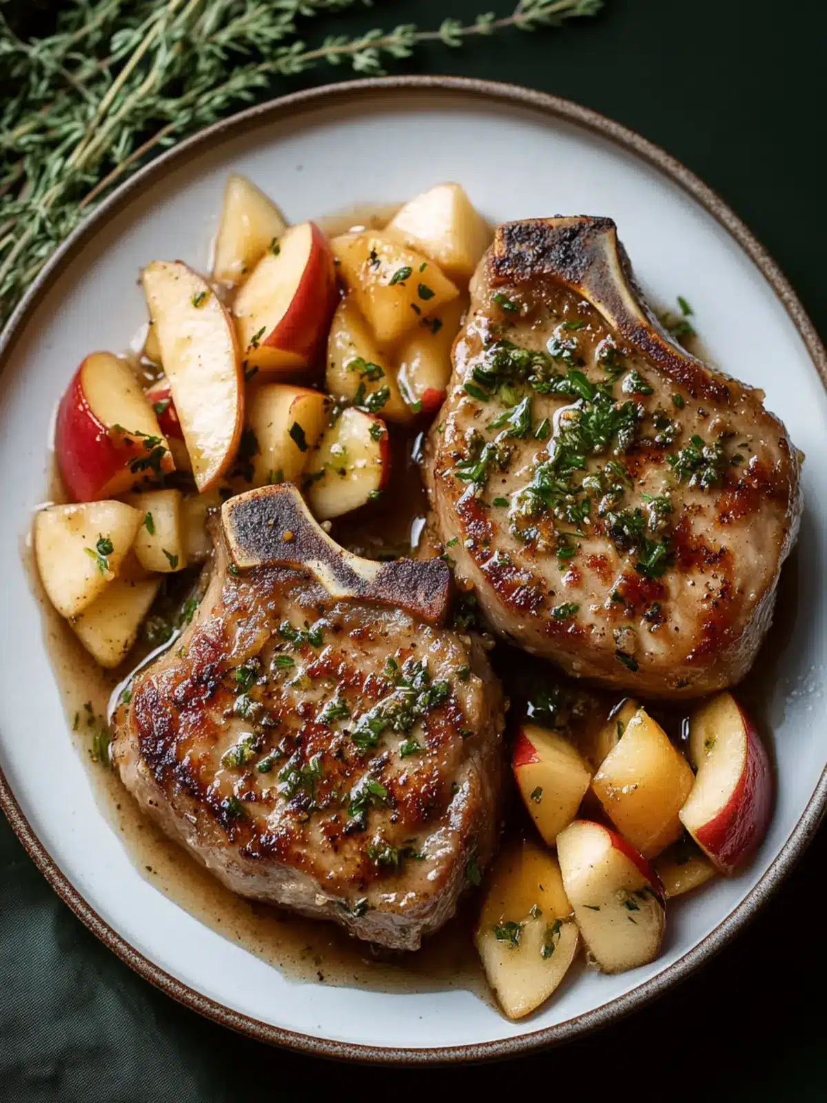 Pan-Seared Pork Chops with Spiced Apple Compote