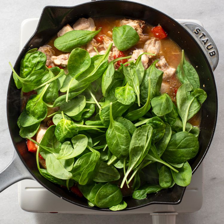 Stovetop Lemon-Garlic Chicken with Spinach and White Beans