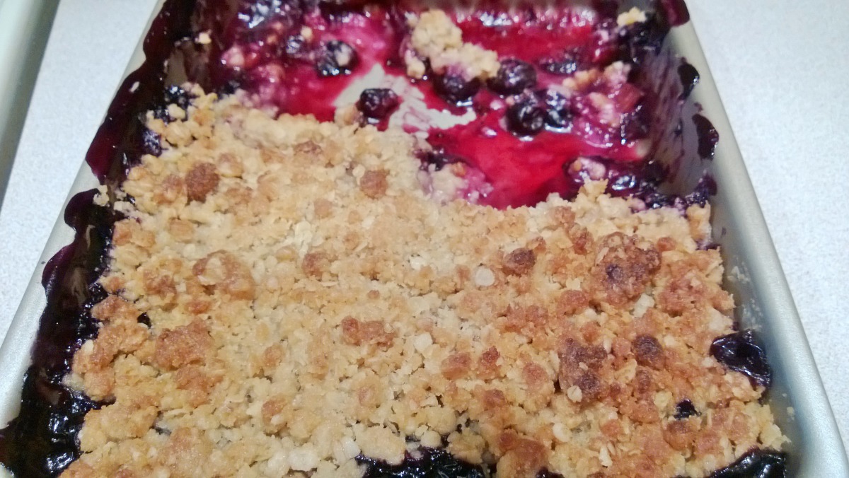 Wild Alaskan Blueberry-Rhubarb Crisp