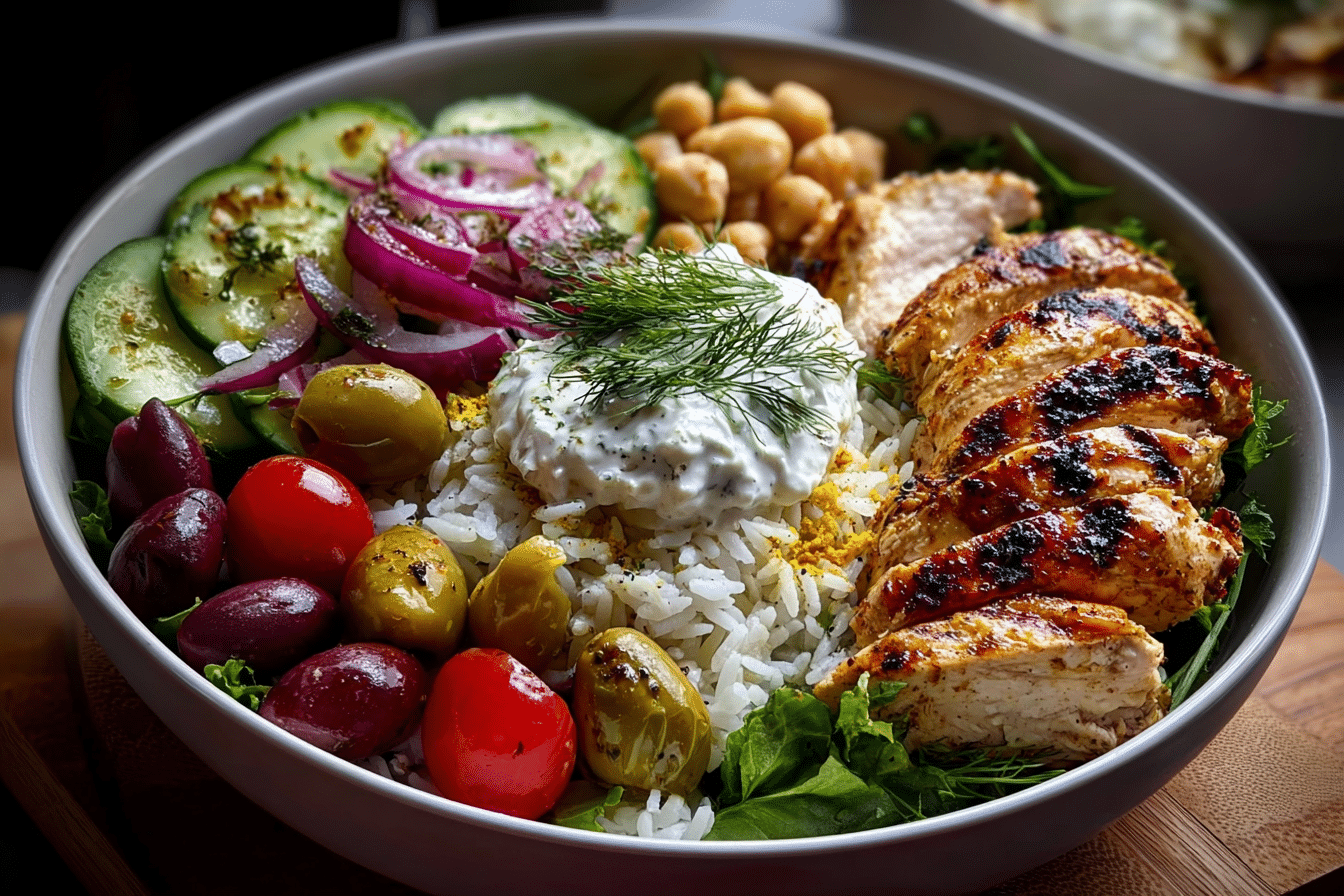 Oven-Roasted Mediterranean Chickpea Bowl with Tahini Dressing