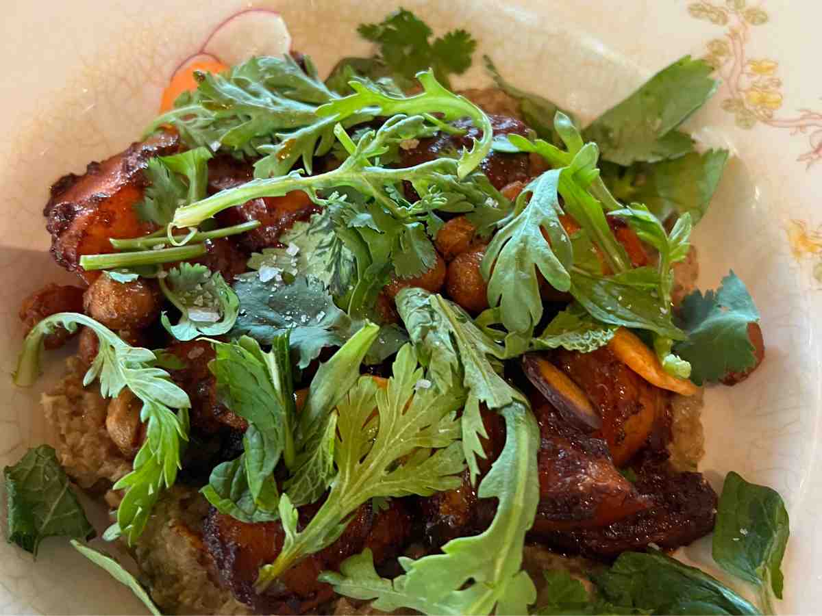 Half-Charred Lemon Chicken Thighs with Garlic Herb Sauce