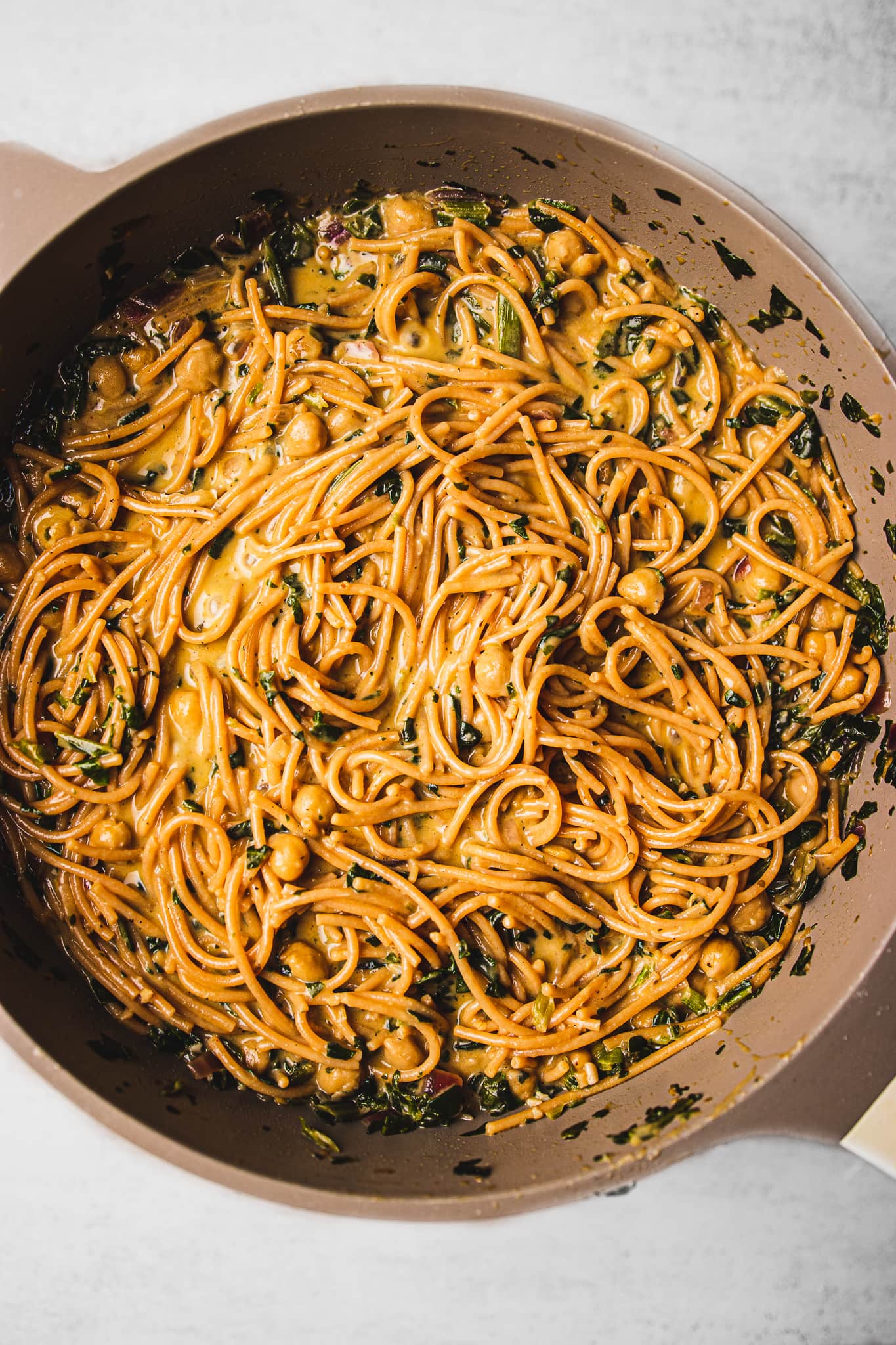 Creamy Tomato Chickpea Pasta with Lemon Zest