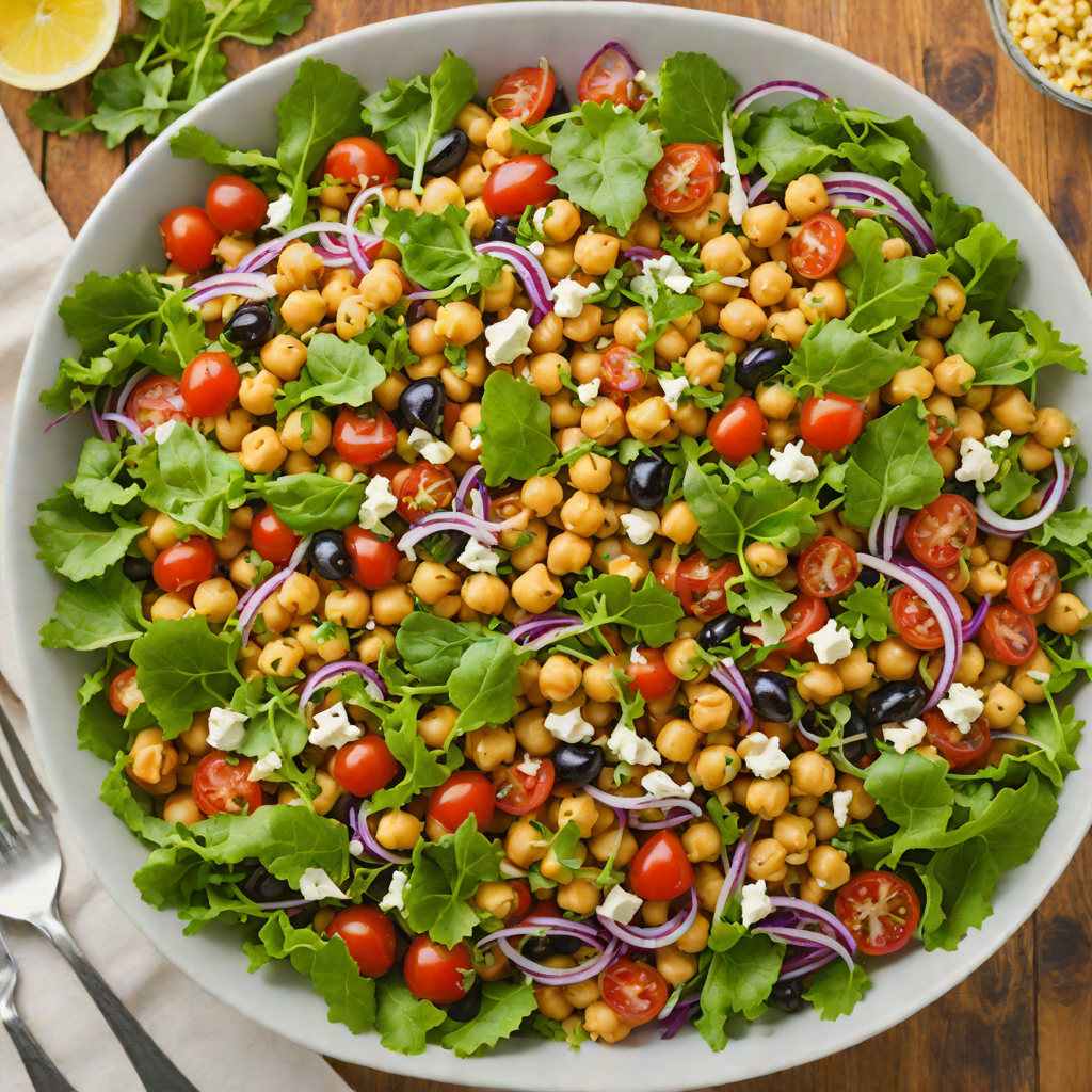 Four-Layer Mediterranean Chickpea Salad