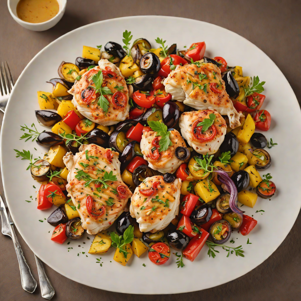 Sautéed Chicken with Roasted Mediterranean Vegetables