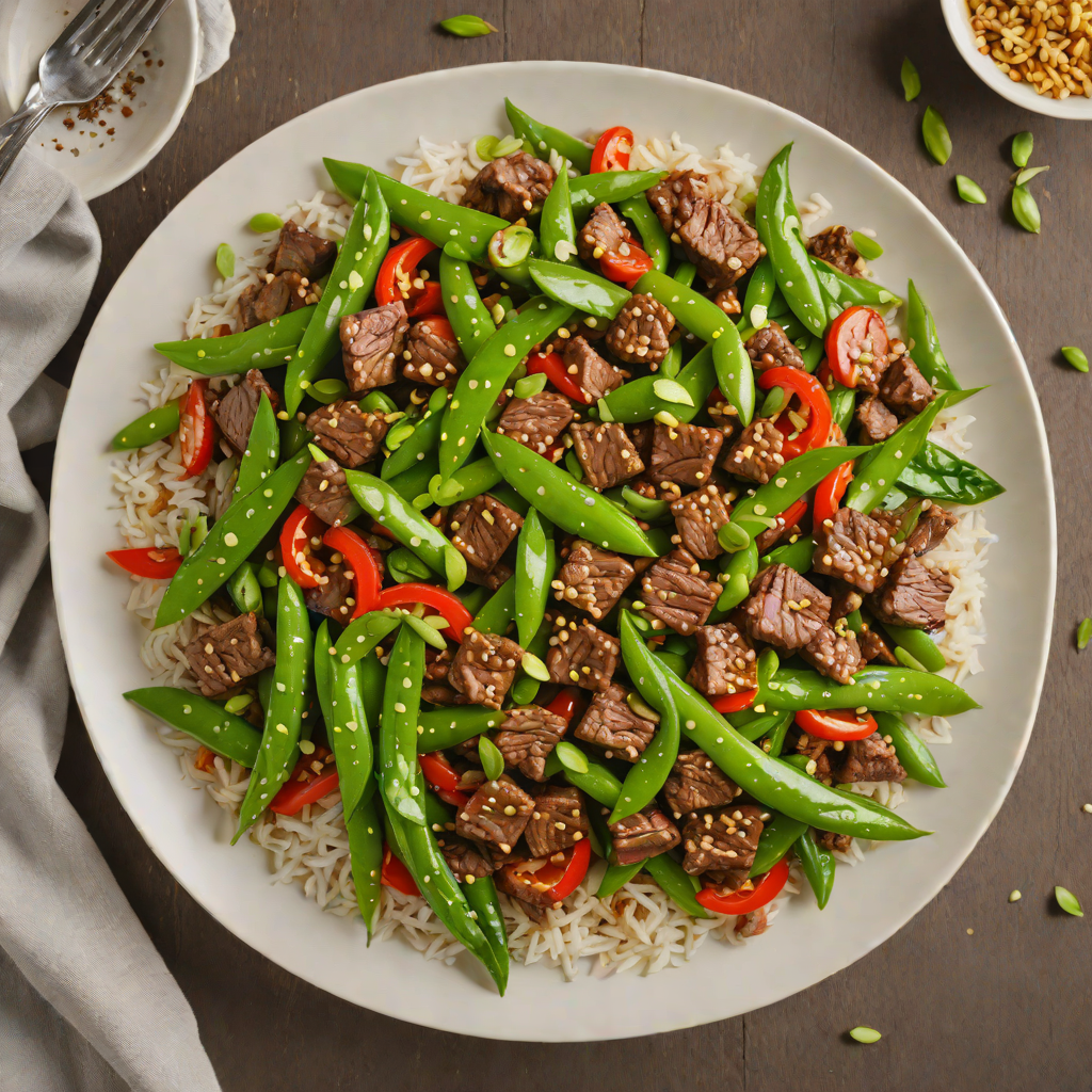 Seven-Spice Beef Stir Fry with Snow Peas