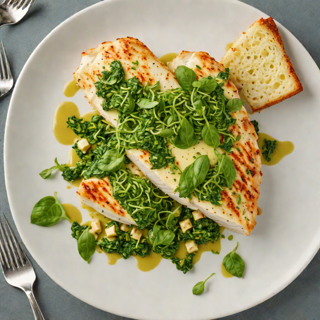 Cheese-Stuffed Chicken Breast with Spinach Pesto