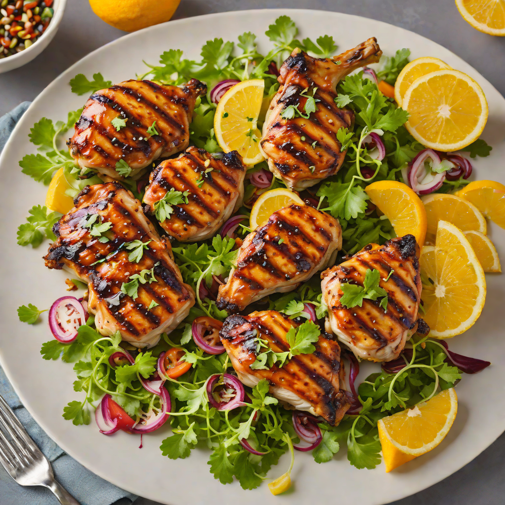 Grilled Tamarind-Glazed Chicken Thighs with Citrus Herb Salad
