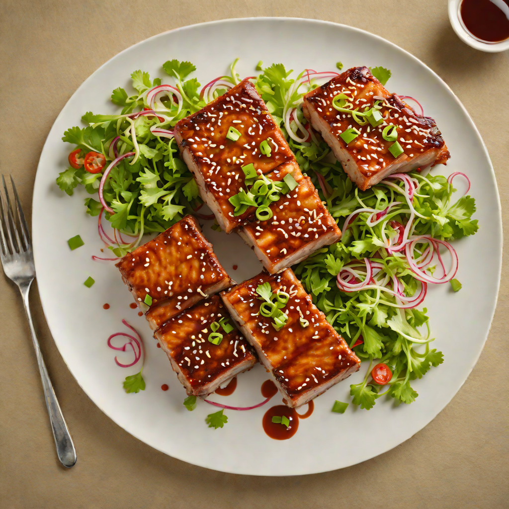 Pan-Fried Gochujang Pork Belly with Scallion Salad