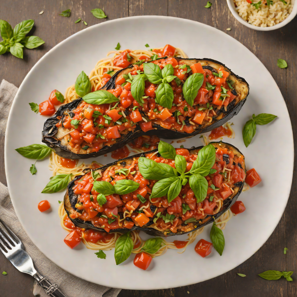 Half-Baked Parmesan Eggplant with Tomato-Basil Sauce