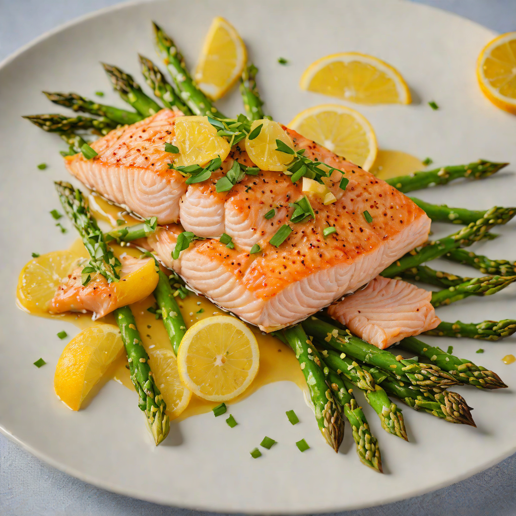 Pan-Seared Salmon with Roasted Asparagus and Citrus Vinaigrette