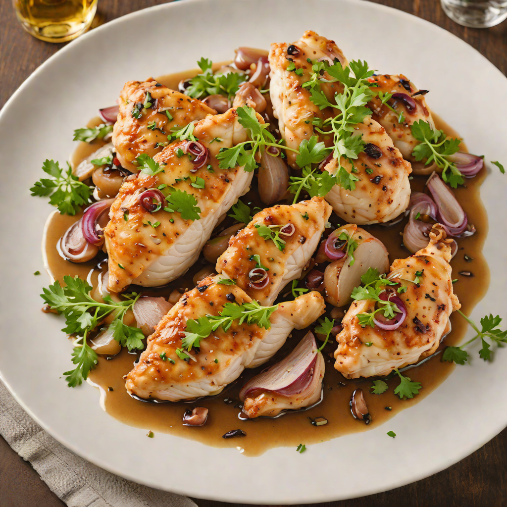 Sautéed Chicken with Shallots and White Wine Reduction