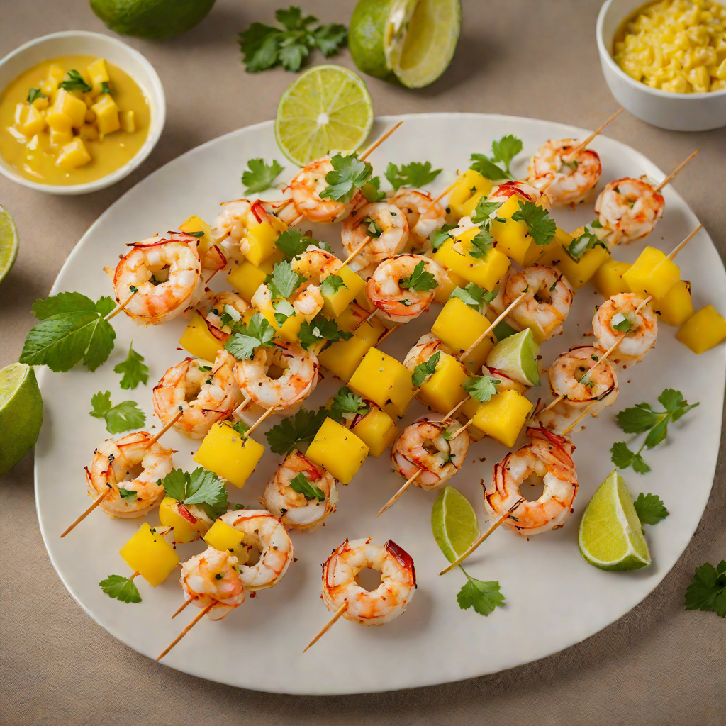 Coconut-Lime Shrimp Skewers with Mango Salsa