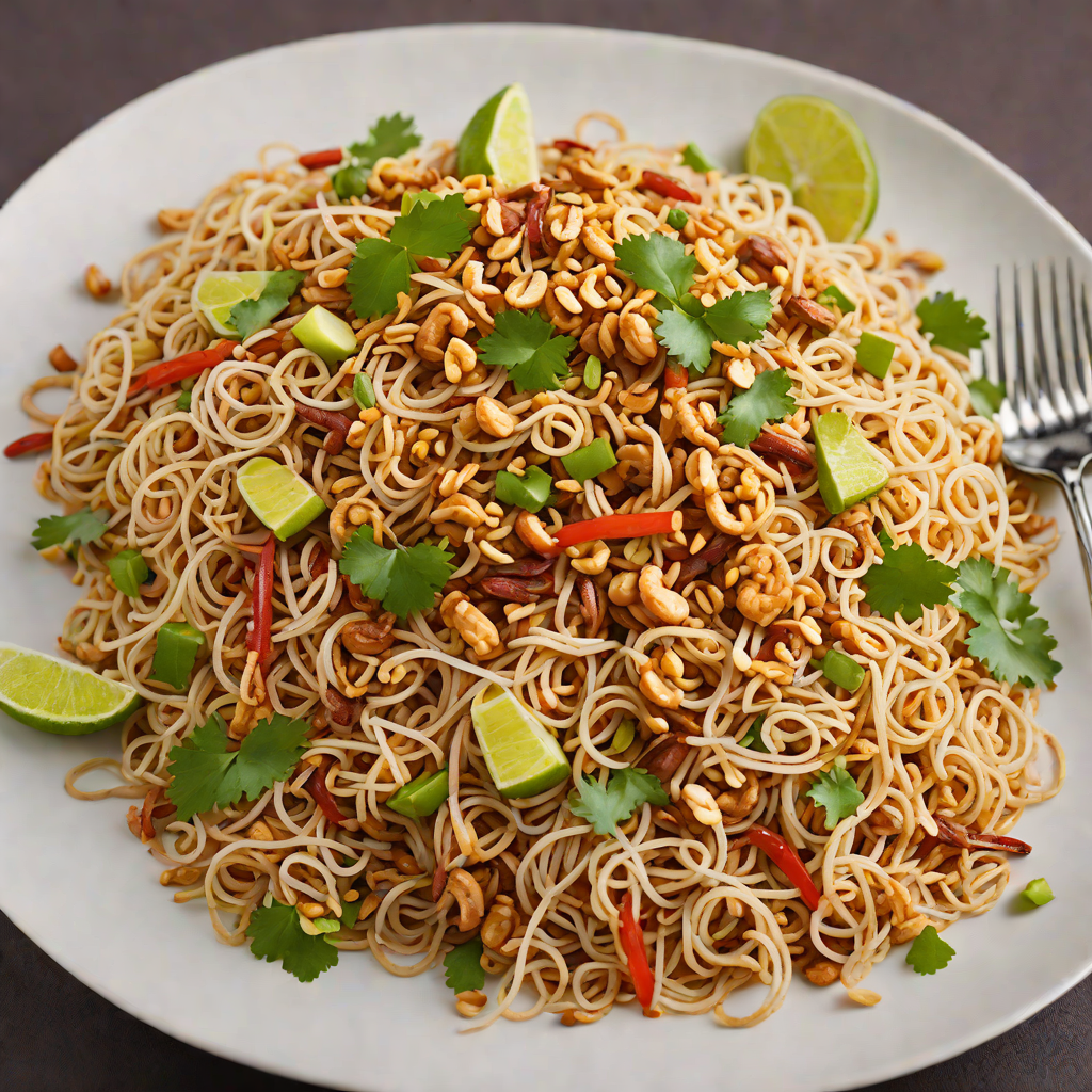 Pad Thai Stir-Fried Rice Noodles with Tamarind and Peanuts