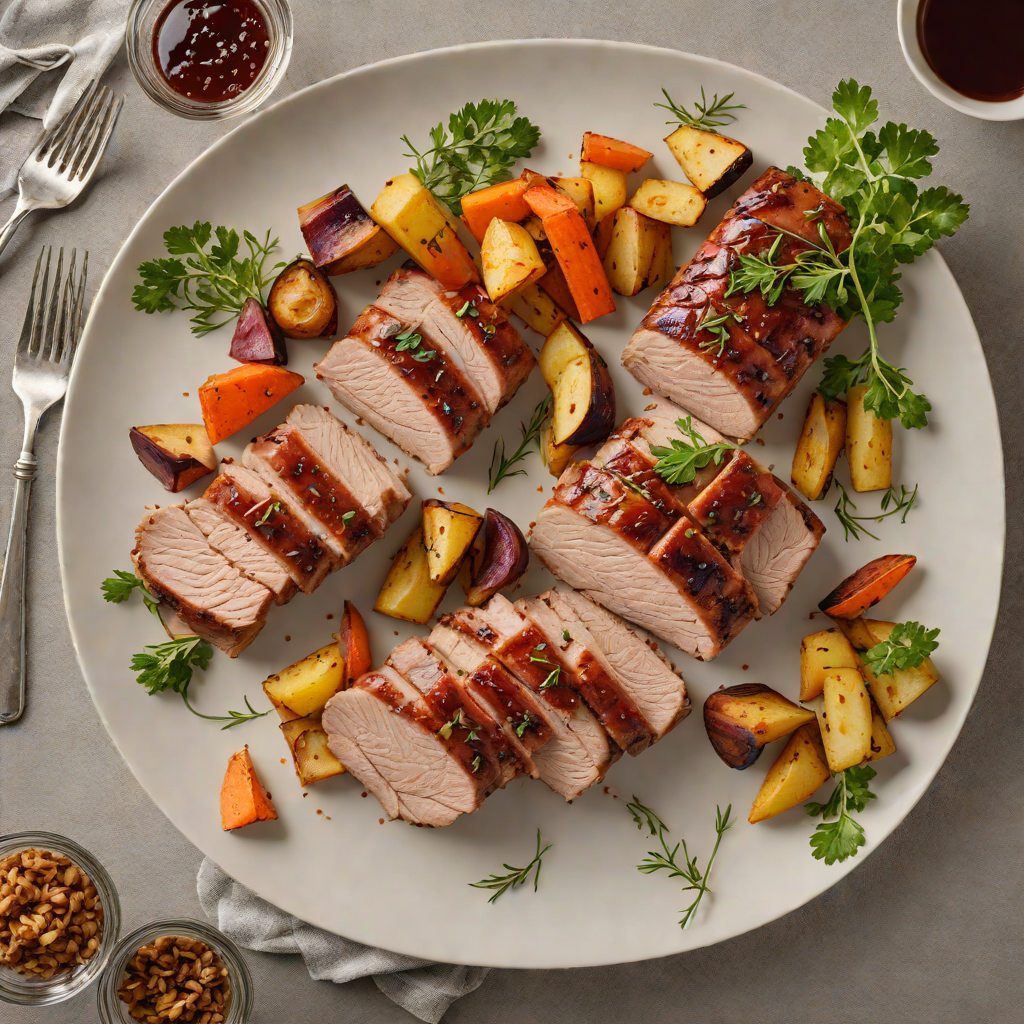Sheet Pan Whiskey-Glazed Pork Tenderloin with Roasted Root Vegetables