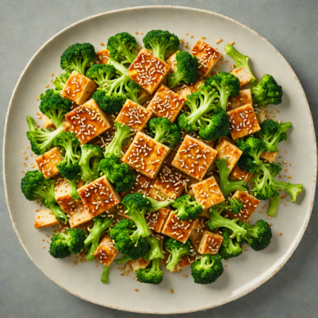 Sautéed Ginger Garlic Tofu with Broccoli and Sesame