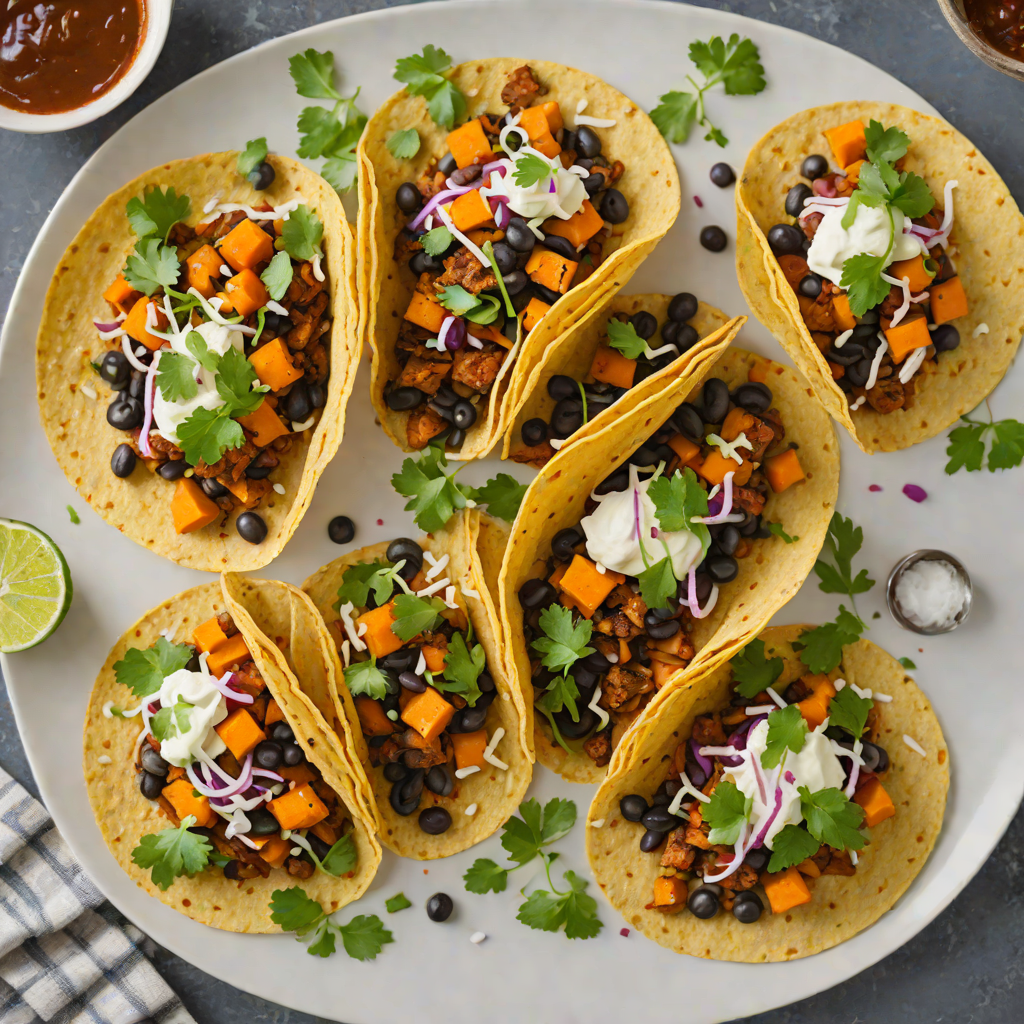 Whiskey-Spiced Sweet Potato and Black Bean Tacos