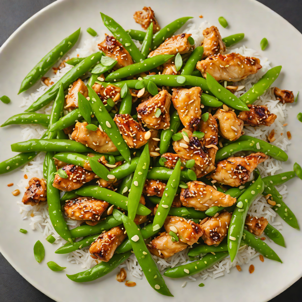 Stir-Fried Ginger Garlic Chicken with Snow Peas