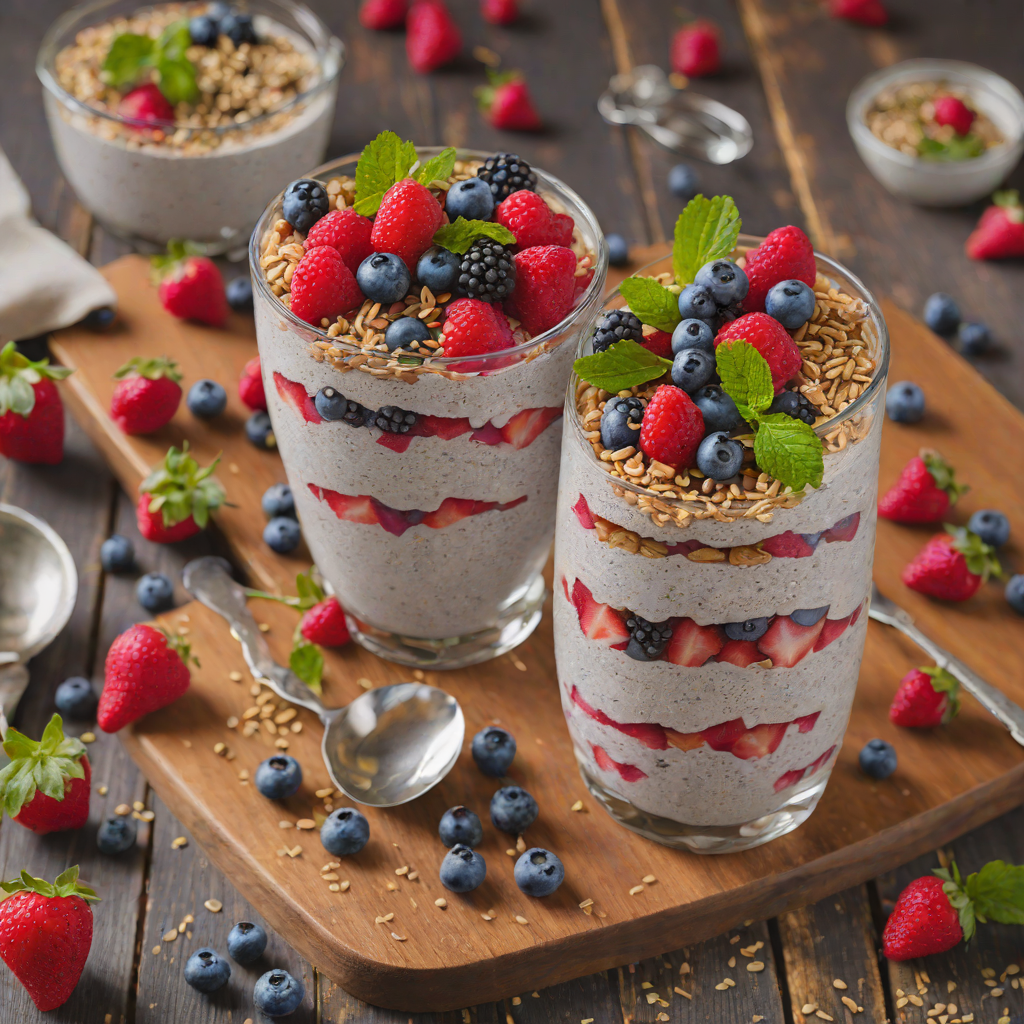 No-Bake Berry Chia Pudding Parfait