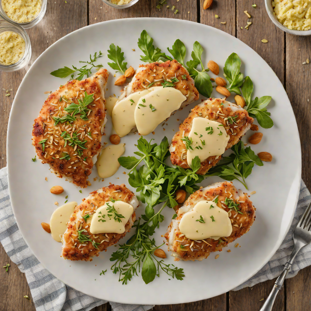 Almond-Parmesan Crusted Chicken Breasts with Herb Butter