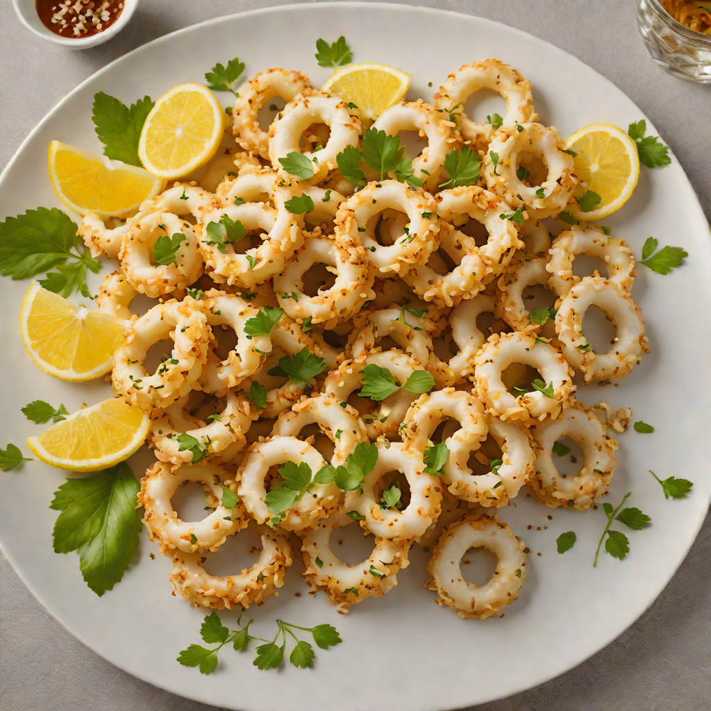 Pan-Fried Calamari Rings with Garlic and Lemon