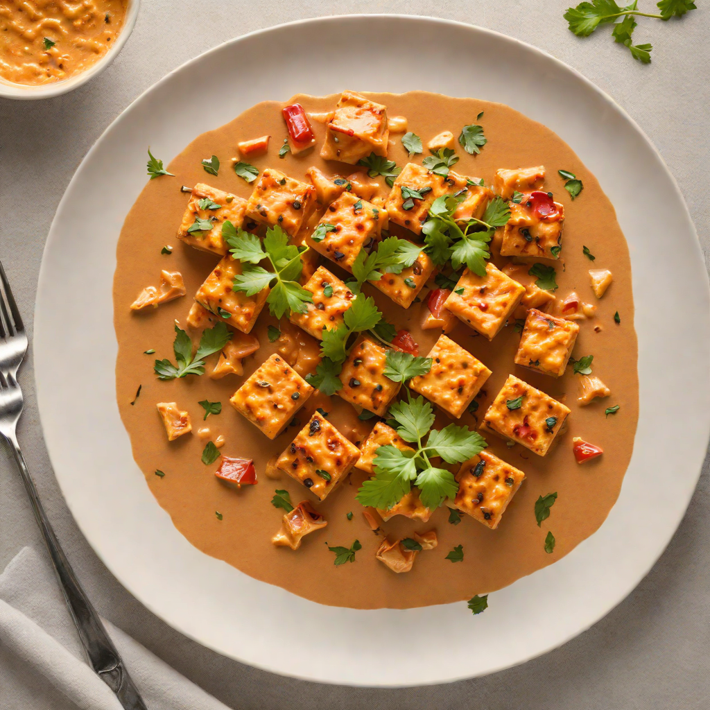 Pan-Seared Tofu Tikka Masala with Tomato Cream Sauce