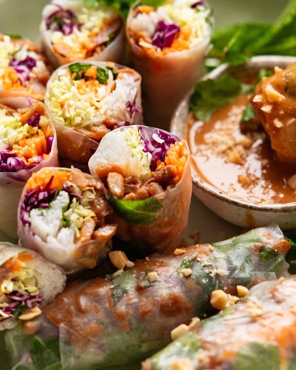 Lemongrass-Marinated Grilled Chicken Rice Paper Rolls