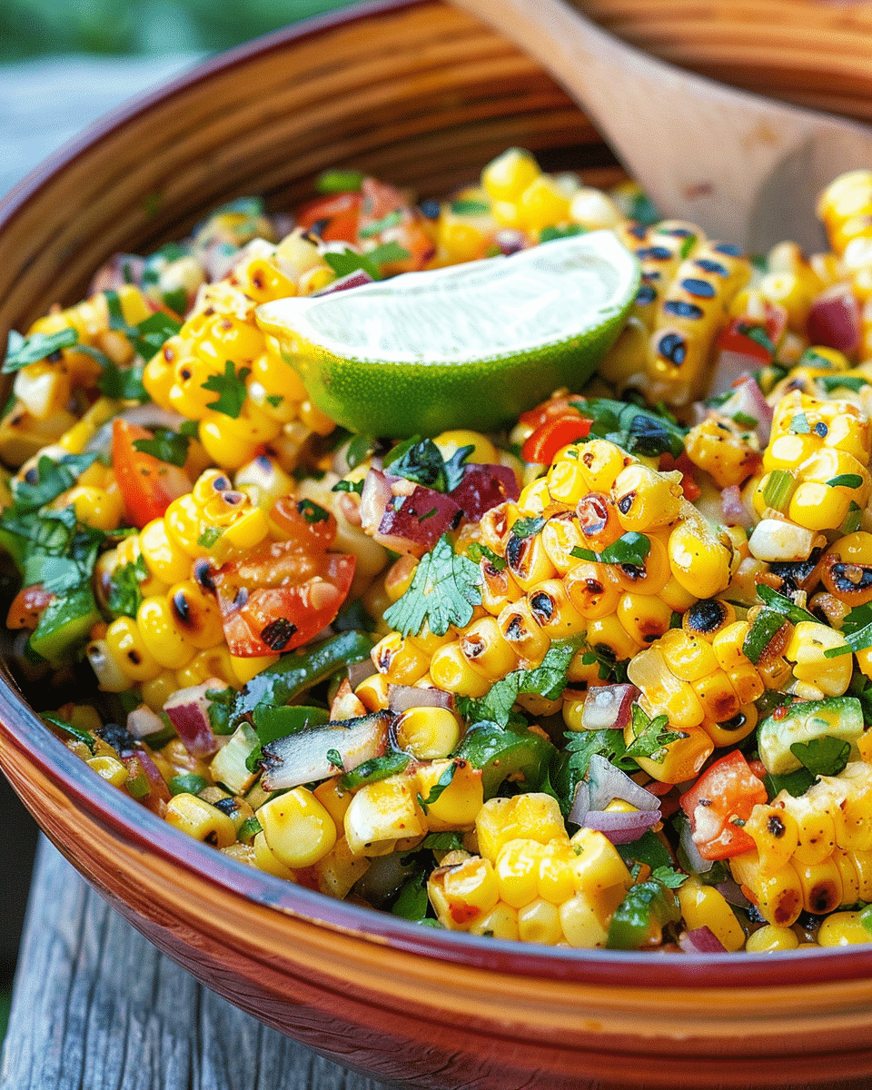 Grilled Jalapeño Corn Salad with Scallions and Lime