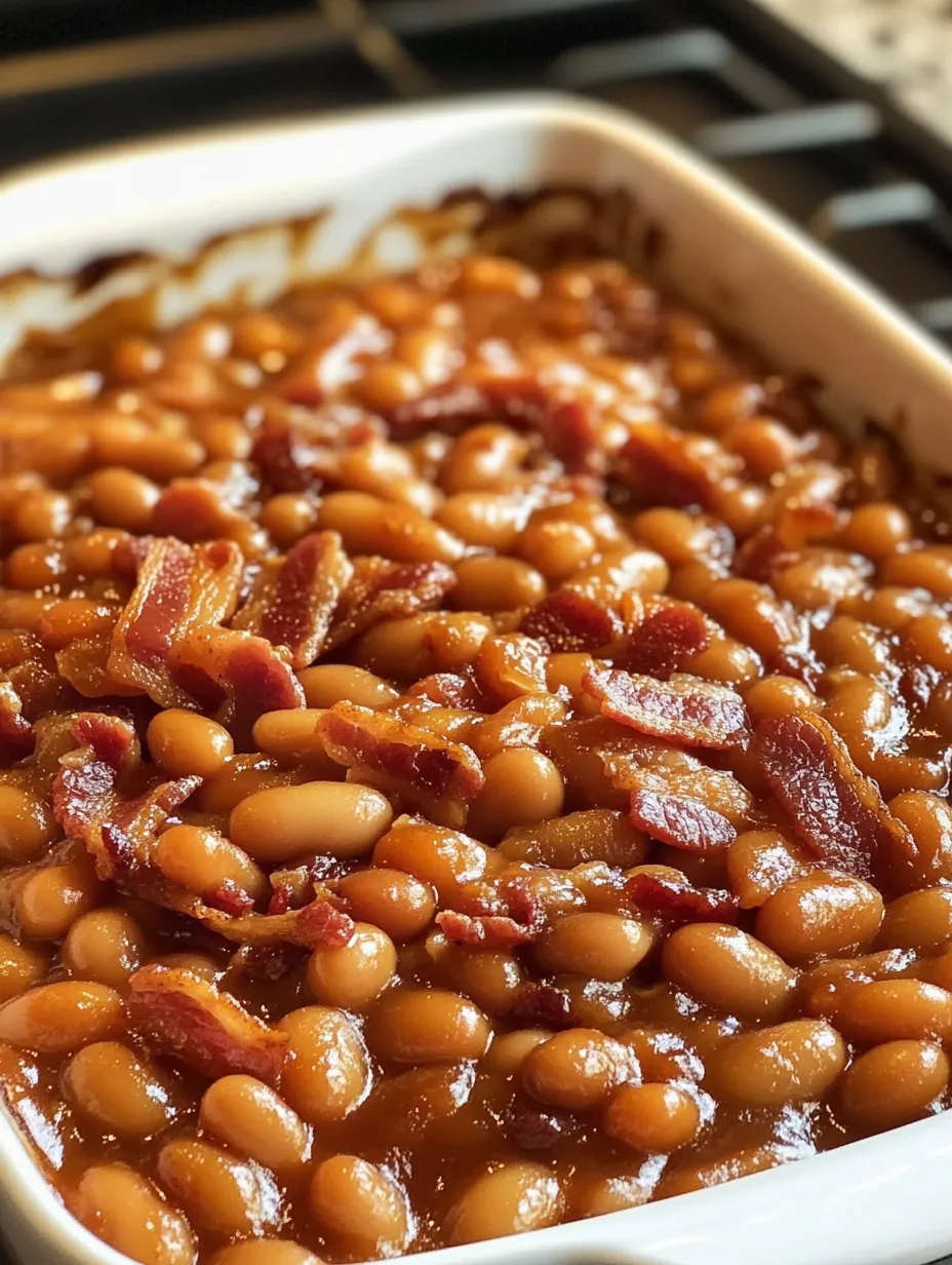 Smoky Barbecue Baked Beans with Bacon and Brown Sugar