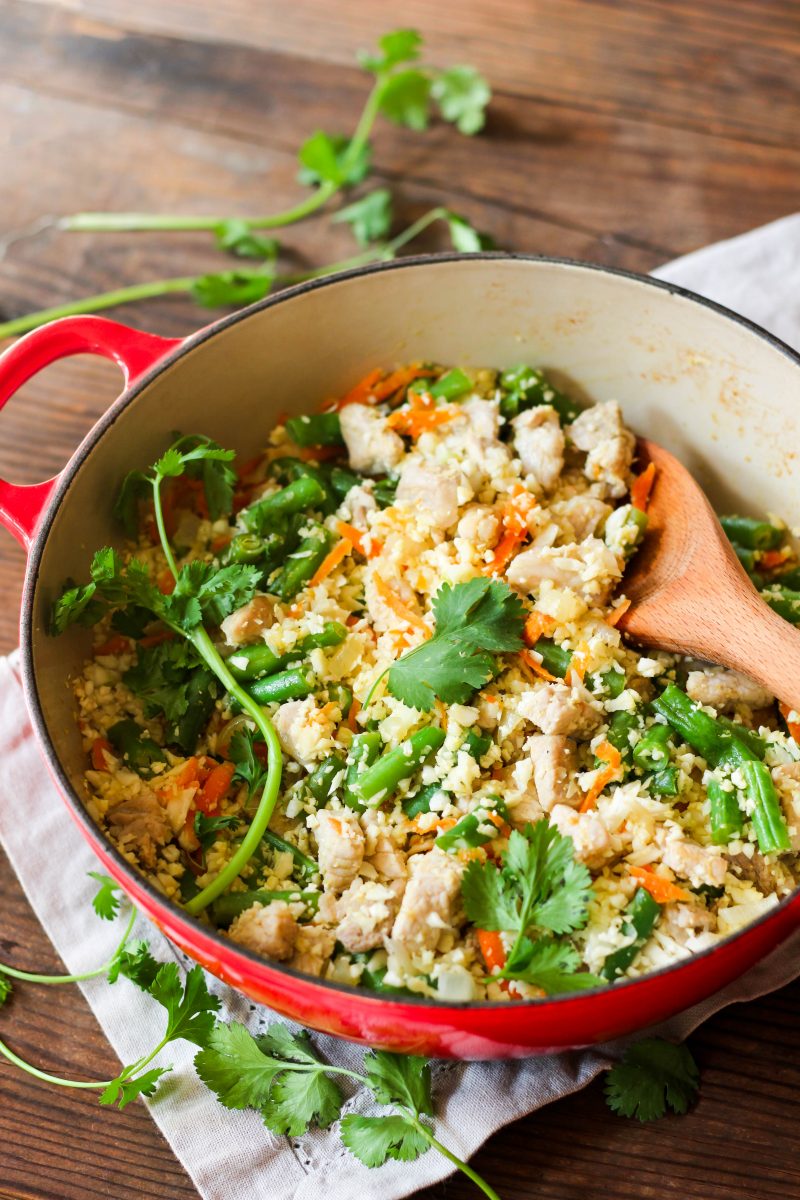 Skillet Pork and Cauliflower Fried Rice