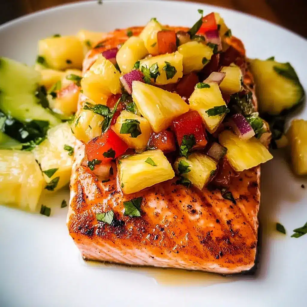 Pan-Seared Salmon with Curried Pineapple Salsa