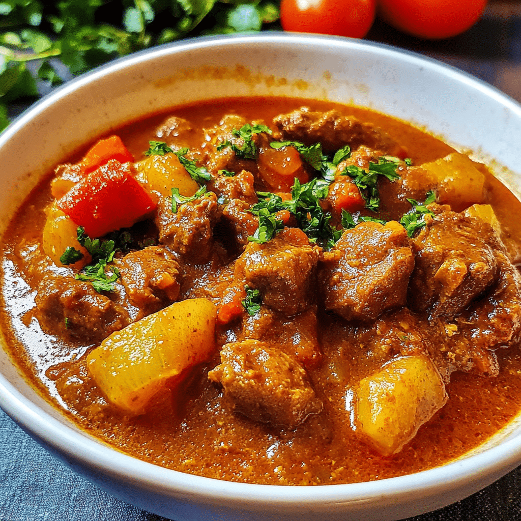 Stewed Kenyan Beef with Tomatoes and Spices