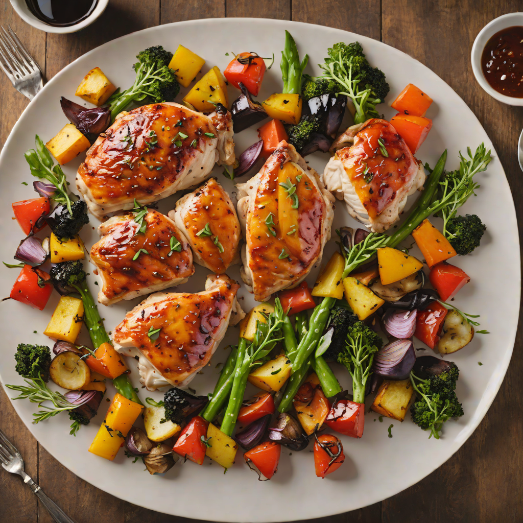 Sheet Pan Whiskey-Glazed Chicken with Roasted Vegetables
