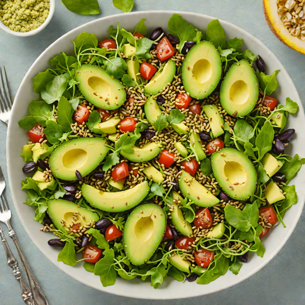 Toasted Hemp Seed and Avocado Salad with Lemon Dressing