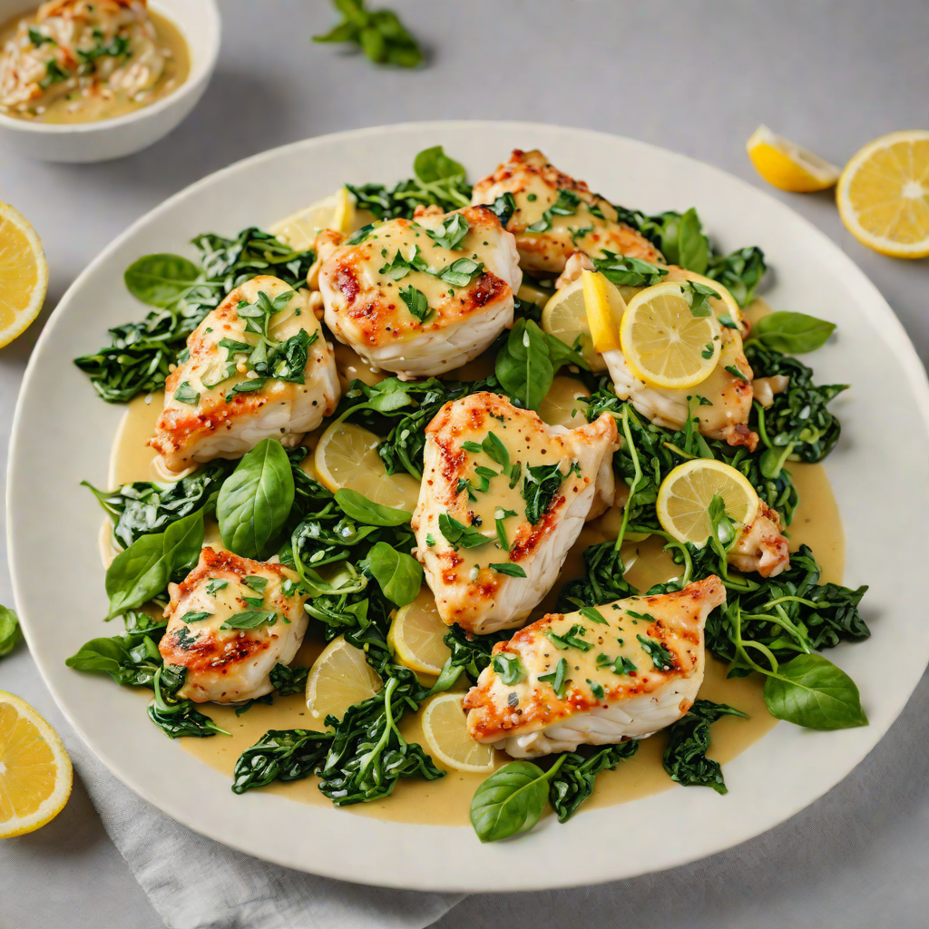 Sautéed Chicken with Spinach and Lemon-Garlic Sauce