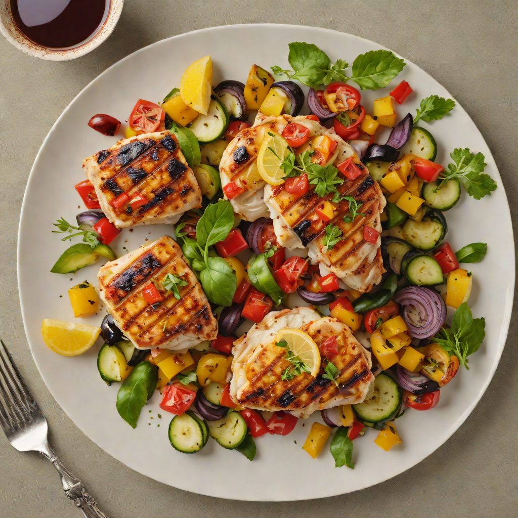 Lemon-Garlic Grilled Chicken with Summer Vegetable Ratatouille
