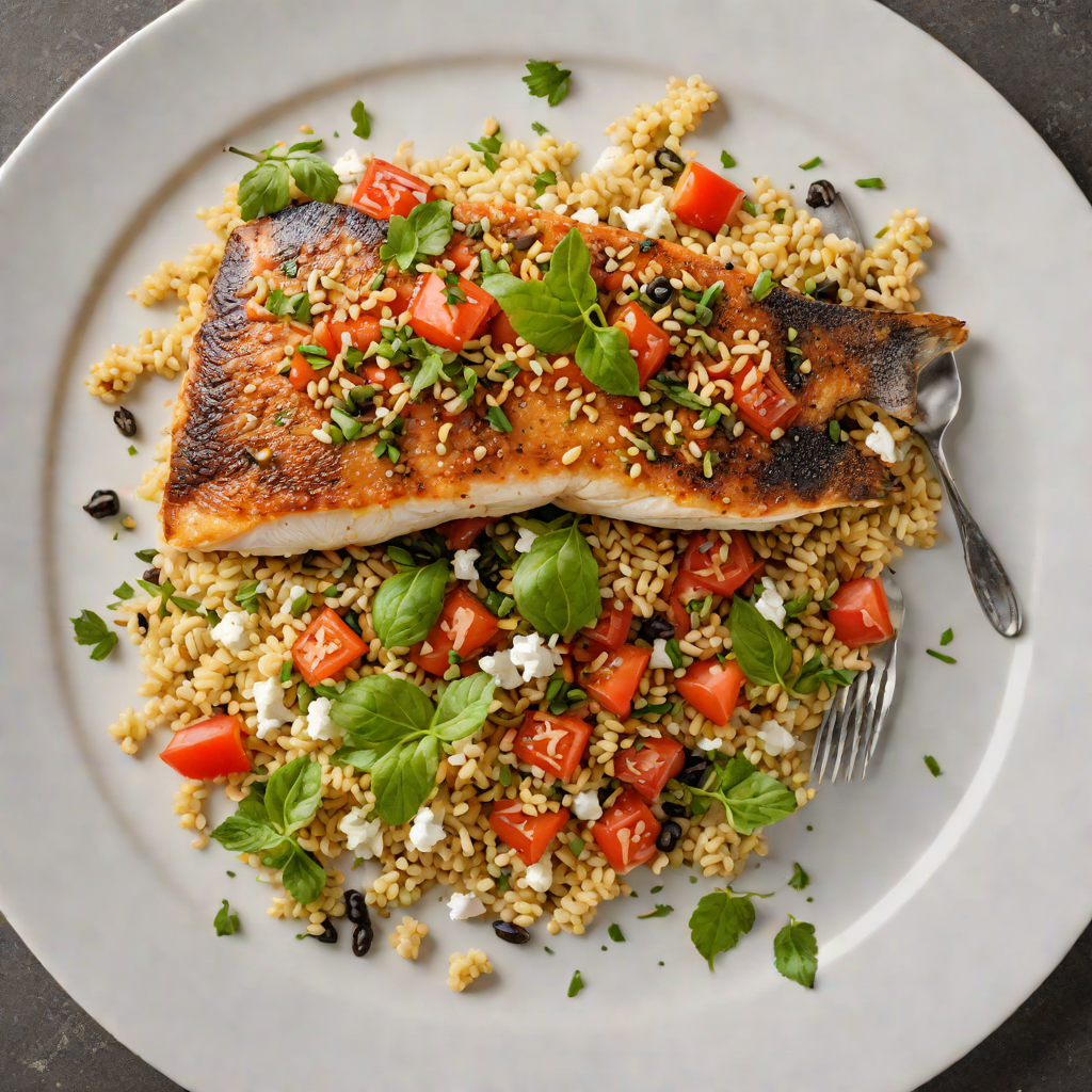 Pan-Seared Sea Bream with Tomato-Caper Sauce and Feta Crumble