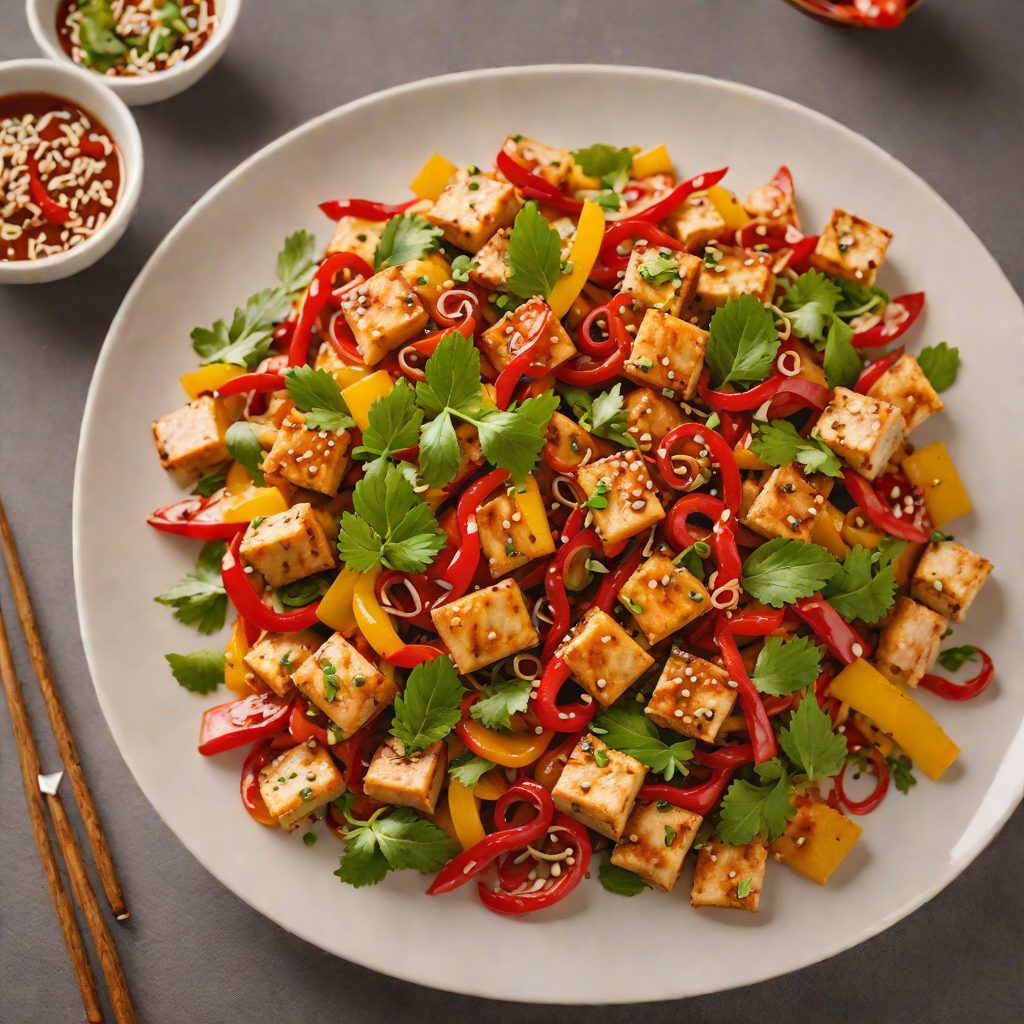 Hunan-Style Smoked Tofu Stir-Fry with Bell Peppers